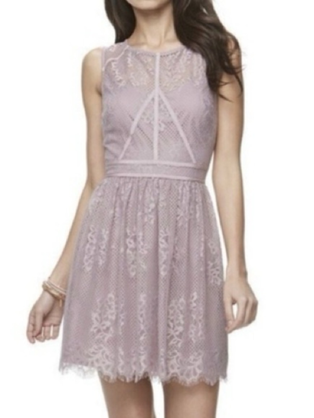 Lily Rose Sleeveless Lace Mini Dress in Lilac